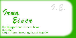 irma eiser business card